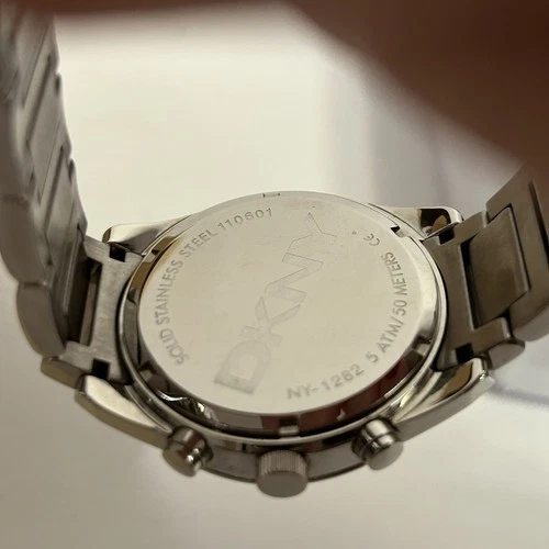 DKNY NY1282 Silver Tone Silver Dial Chronograph Mens Sport Watch - photo 5