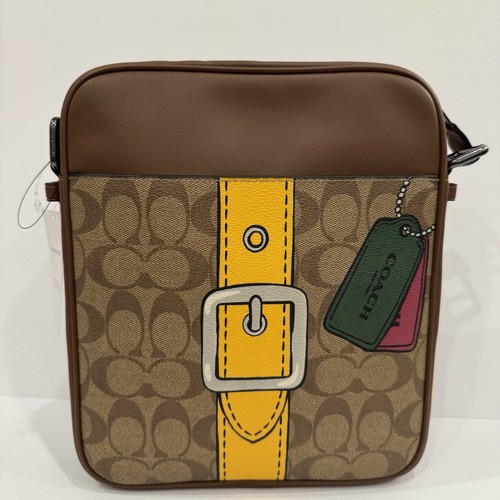 NWT COACH Men's Hudson Crossbody 21 Bag Signature Canvas