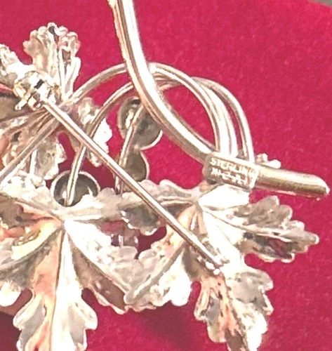 Vintage Carl Art Sterling Silver Grape Leaf Brooch - photo 4