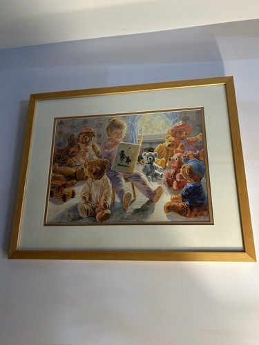 Corinne Hartley Pooh's Story Vintage Lithograph Art Print Framed - photo 2