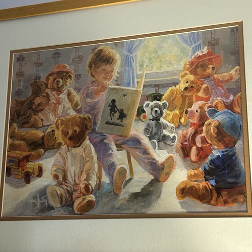 Corinne Hartley Pooh's Story Vintage Lithograph Art Print Framed - photo 4