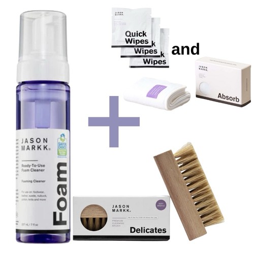 Jason Markk Cleaning Kit 7 fl oz + Brush, Wipes, Towel
