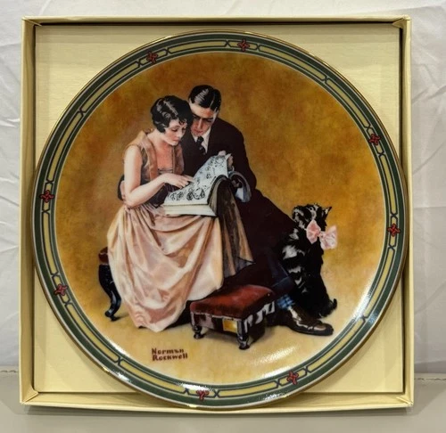 1985 Bradford Exchange Norman Rockwell Plate "A Couple's Commitm