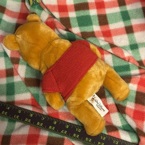 Disney Winnie the Pooh Plush 10" Stuffed Animal Red Knit Shirt - photo 4