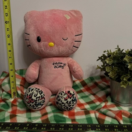 Build-A-Bear Hello Kitty Plush 16” Pink Winking Face Leopard Pri