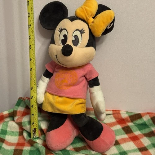 Disney Animal Kingdom Minnie Mouse Plush 15” - Pink & Yellow Out