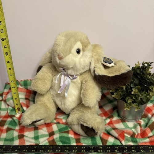 Chrisha Playful Plush Bunny Rabbit 14” Cream & Brown – Soft Stuf
