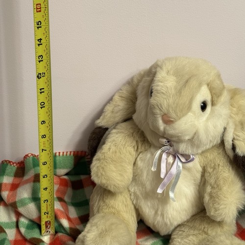 Chrisha Playful Plush Bunny Rabbit 14” Cream & Brown – Soft Stuf - photo 4