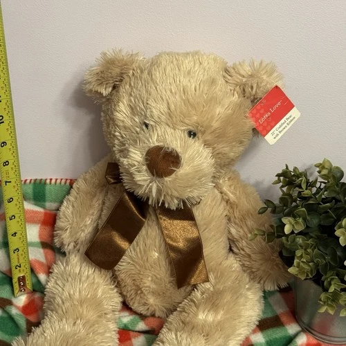 Lotsa Love 21" Classic Teddy Bear w/ Brown Satin Bow - NWT - photo 2