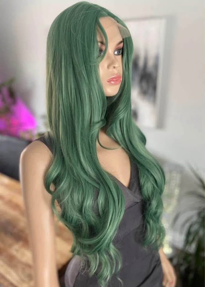 NWOT Long Wavy Mint Green Lace Front Synthetic Wig 2265 - photo 5