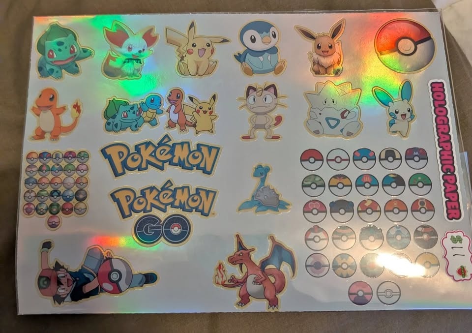 Pokémon sticker sheet!