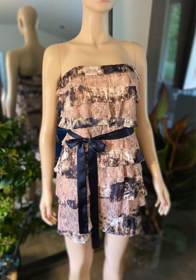 NWT Aqua Lace Chiffon Printed Strapless Dress (Size 4) 802 - photo 2