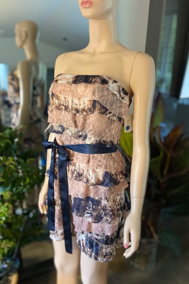 NWT Aqua Lace Chiffon Printed Strapless Dress (Size 4) 802 - photo 4