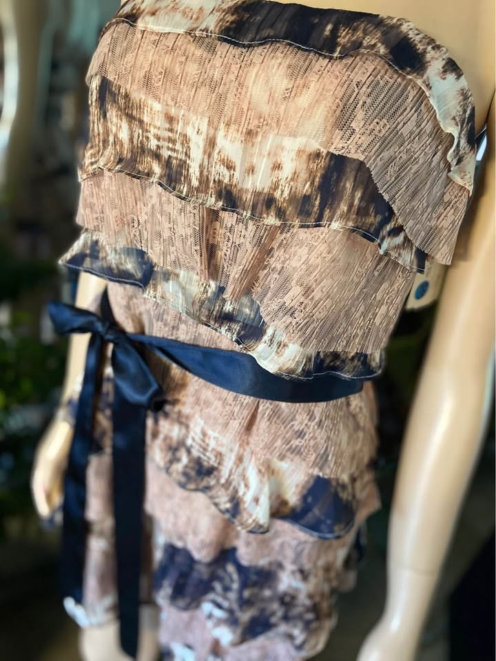 NWT Aqua Lace Chiffon Printed Strapless Dress (Size 4) 802 - photo 5