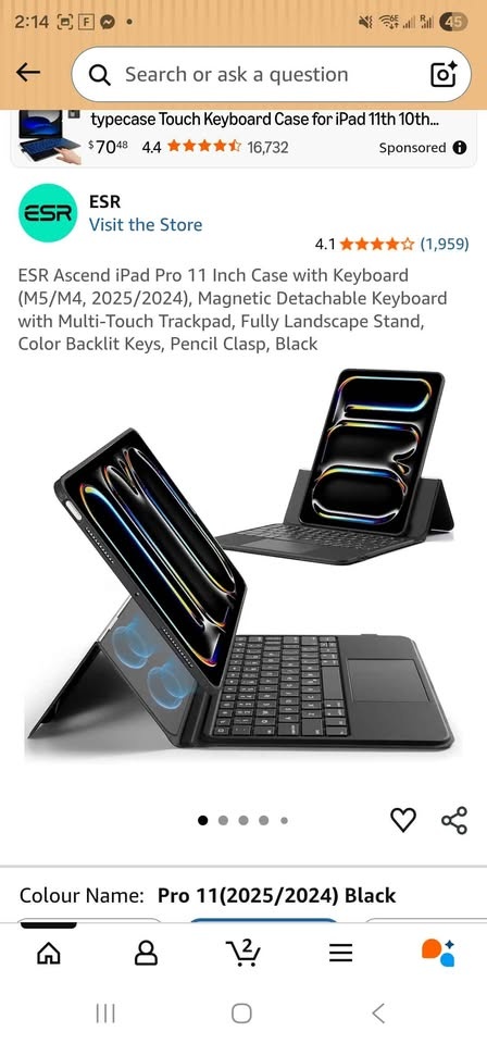 ESR iPad Pro 11" Keyboard Case (M5/M4, 2025/2024) - photo 2