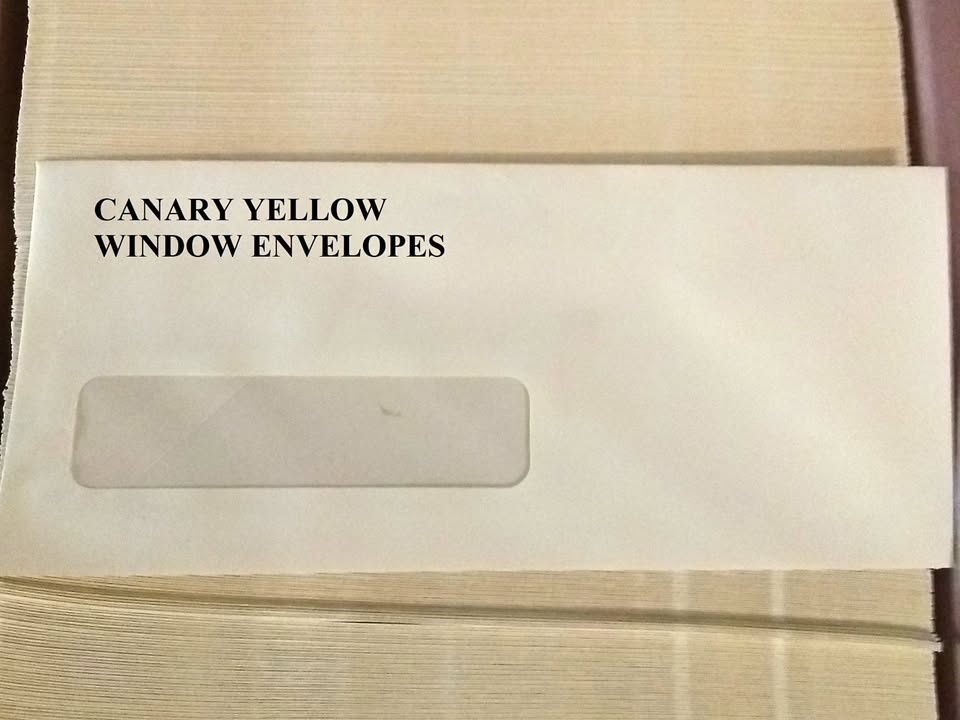 500 High Quality #10 Business Envelopes Canary Yellow