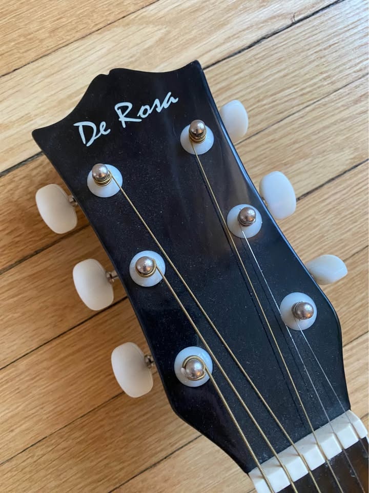De Rosa 38" Black Acoustic Guitar DKG38 - photo 5