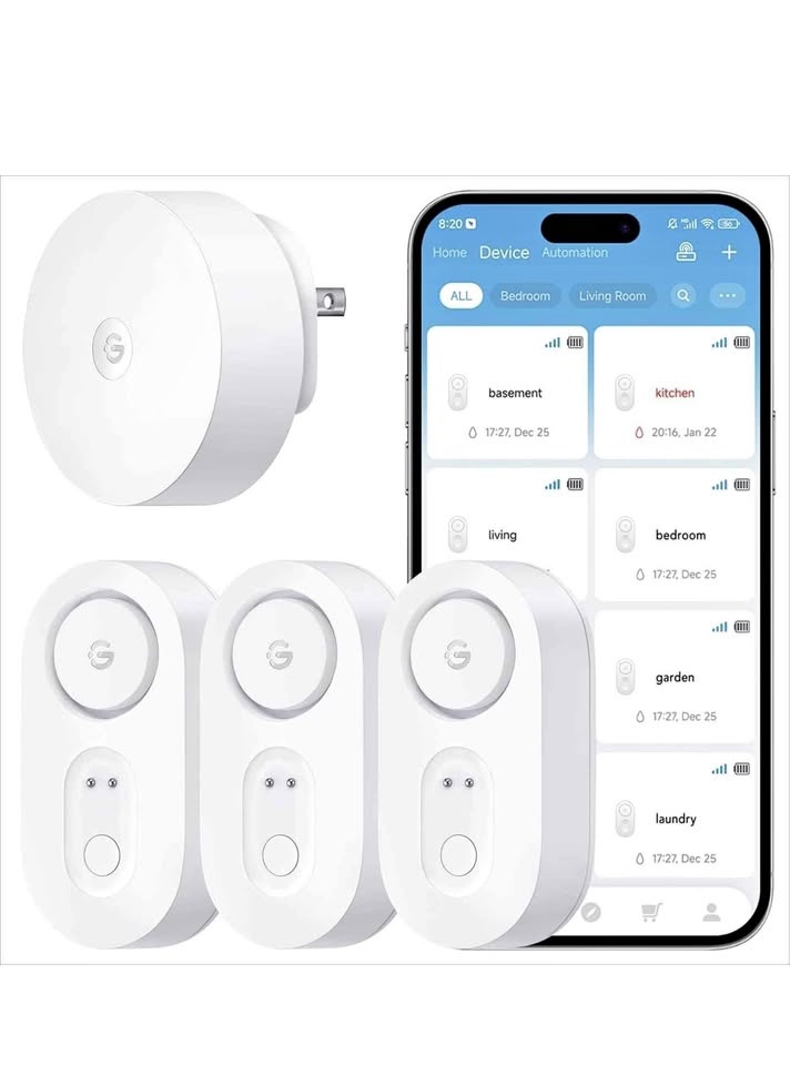 Goveelife Smart Water Leak Detector Kit w/ Hub & 3 Sensors H5059