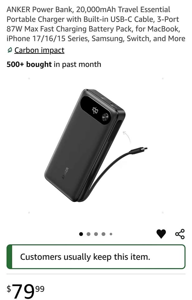 ANKER Power Bank 20000mAh 87W Fast Charge (firm)