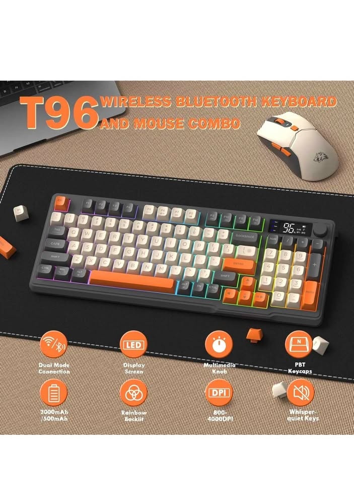 T96 Wireless RGB Keyboard and Mouse Combo - photo 2