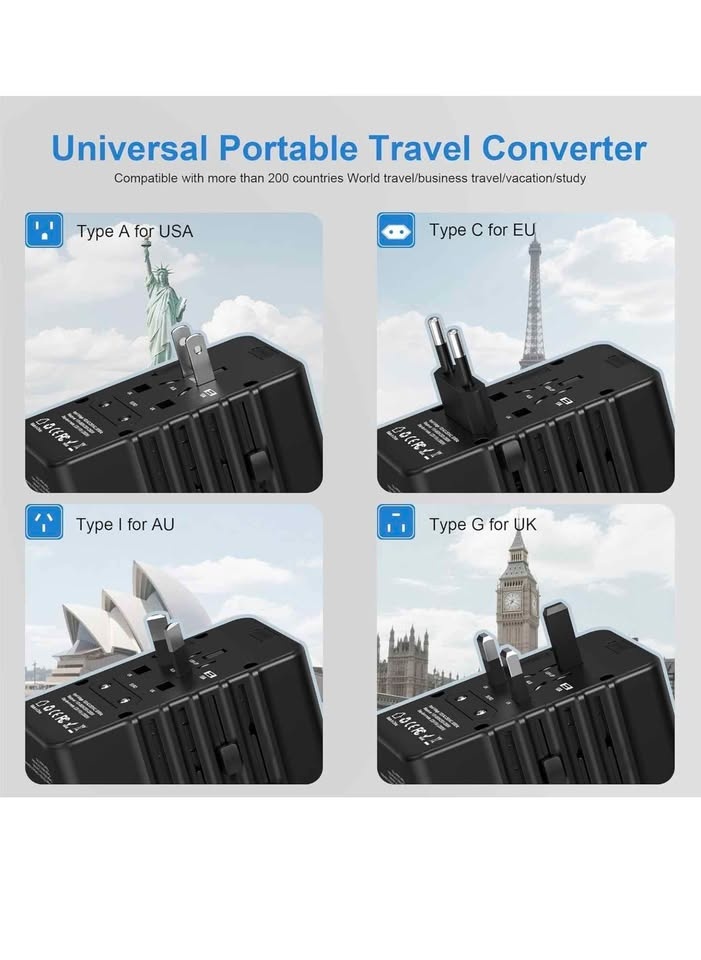 Universal Travel Adapter Converter with USB Ports - photo 2