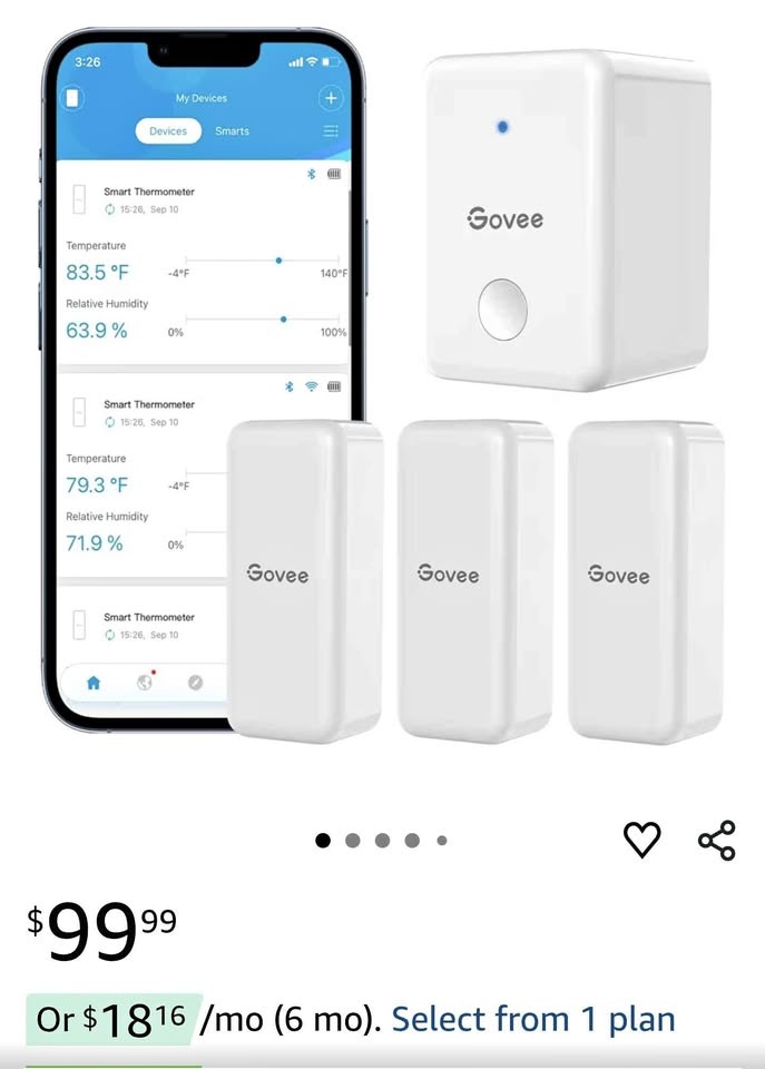 Govee Smart Thermometer Hygrometer Sensors + WiFi Gateway