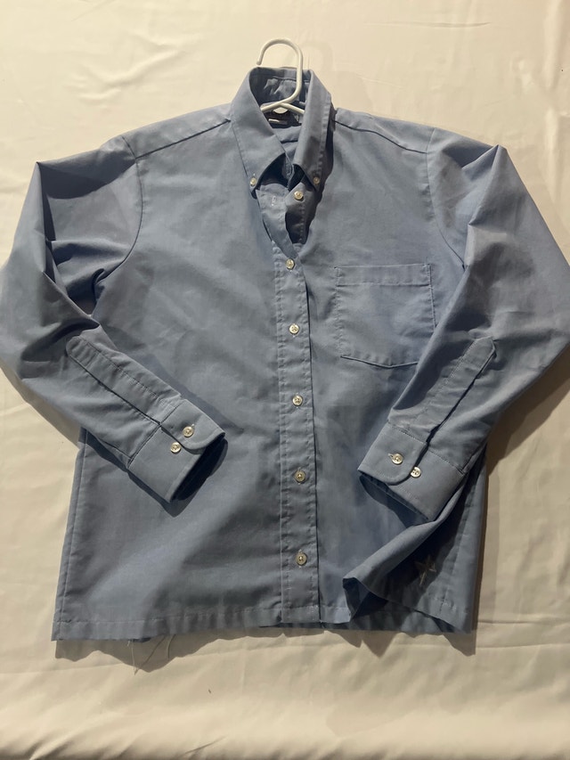 NEW ladies small St. Anne's long sleeve blue shirt