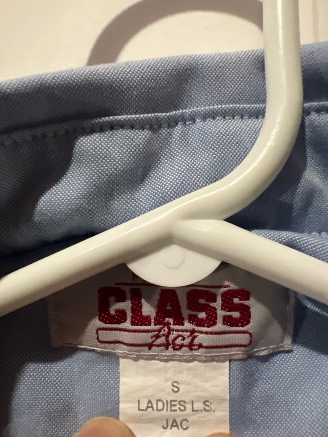 NEW ladies small St. Anne's long sleeve blue shirt - photo 2