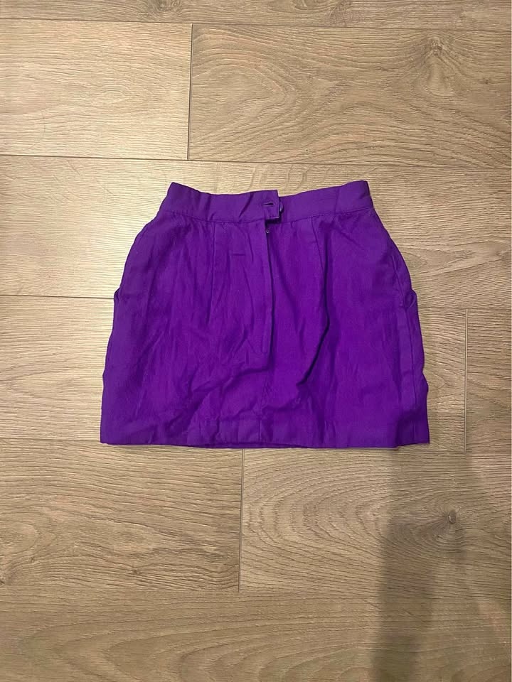 Purple 100% wool skirt xxs/xs