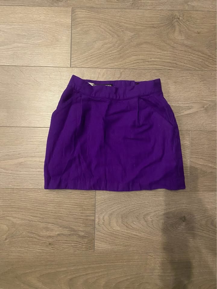Purple 100% wool skirt xxs/xs - photo 2