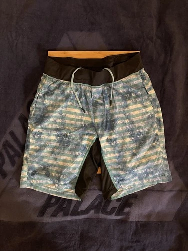 Lululemon Blue Striped Shorts W/ Liner Men’s Sz M