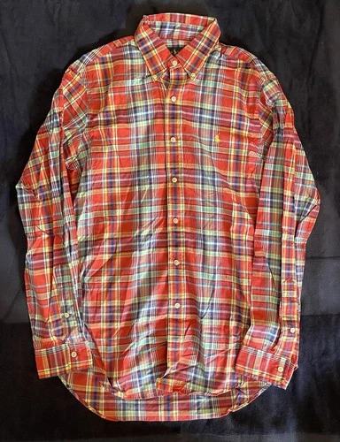 Ralph Lauren Plaid Long Sleeve Button Down Sz M