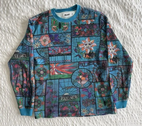 Palace Stained Glass Waffle Long Sleeve Sz M 100% Authentic