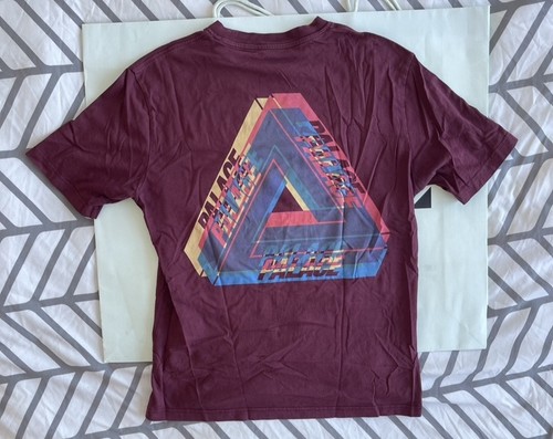Palace Triple Tri Ferg T Shirt Burgundy Sz M 100% Authentic