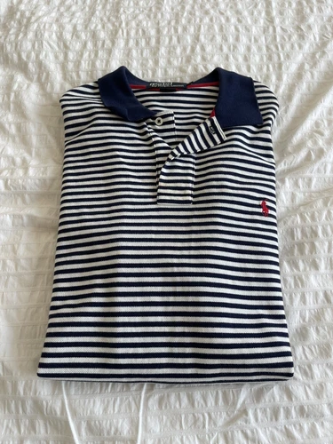 Polo By Ralph Lauren Striped Polo Sz L 100 % Authentic
