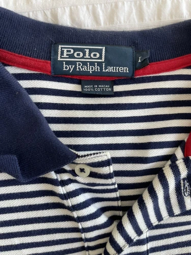 Polo By Ralph Lauren Striped Polo Sz L 100 % Authentic - photo 4