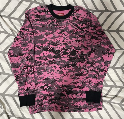 Supreme Digital Camo Pocket Long Sleeve Pink Sz M