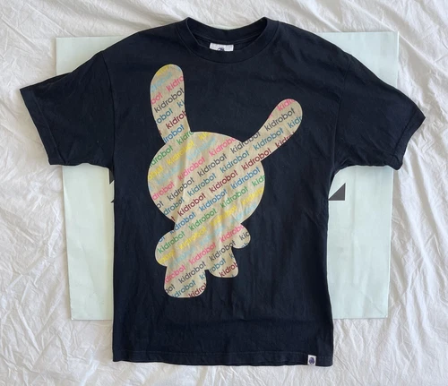 Kid Robot Bunny T Shirt Black Sz M 100 % Authentic
