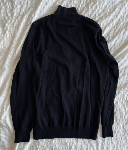 INC International Concepts Black Quarter Zip Sweater Sz M - photo 3