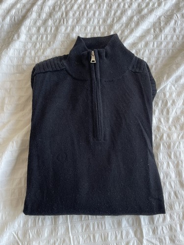 INC International Concepts Black Quarter Zip Sweater Sz M - photo 4