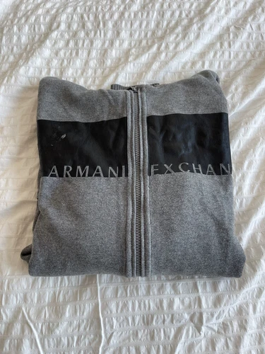 Armani Exchange Zip Up Hooded Sweater Sz M 100% Authentic - photo 4