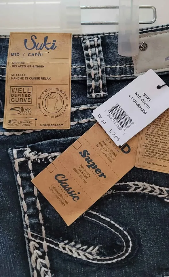 NEW Silver Women's Jeans Sizes 16, 18, 20 image indicator(5)