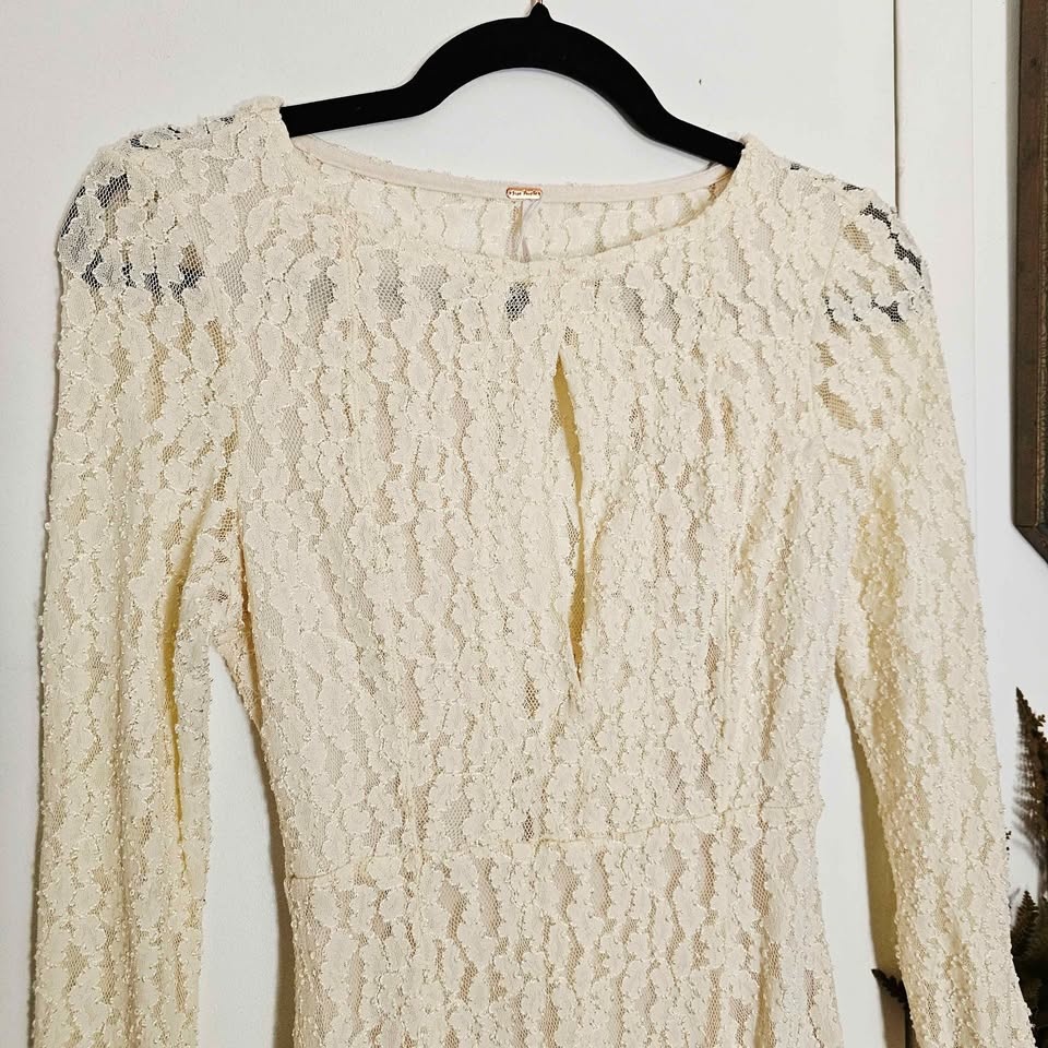 Size S Free People Cream Lace Teen Witch Mini Dress - photo 3
