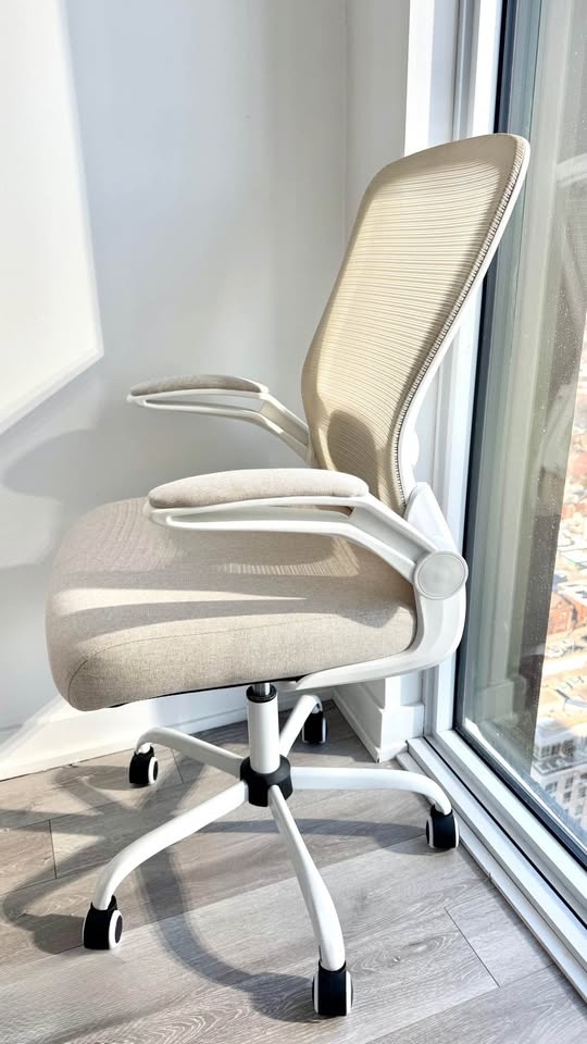 Office chair, ergonomic, beige/white - photo 2