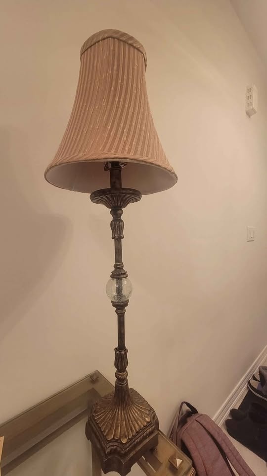 Bronze Floor Lamp w/ Pleated Shade