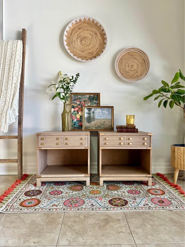 Restored 1960s Kaufman Campaign Nightstands (Pair) - photo 2