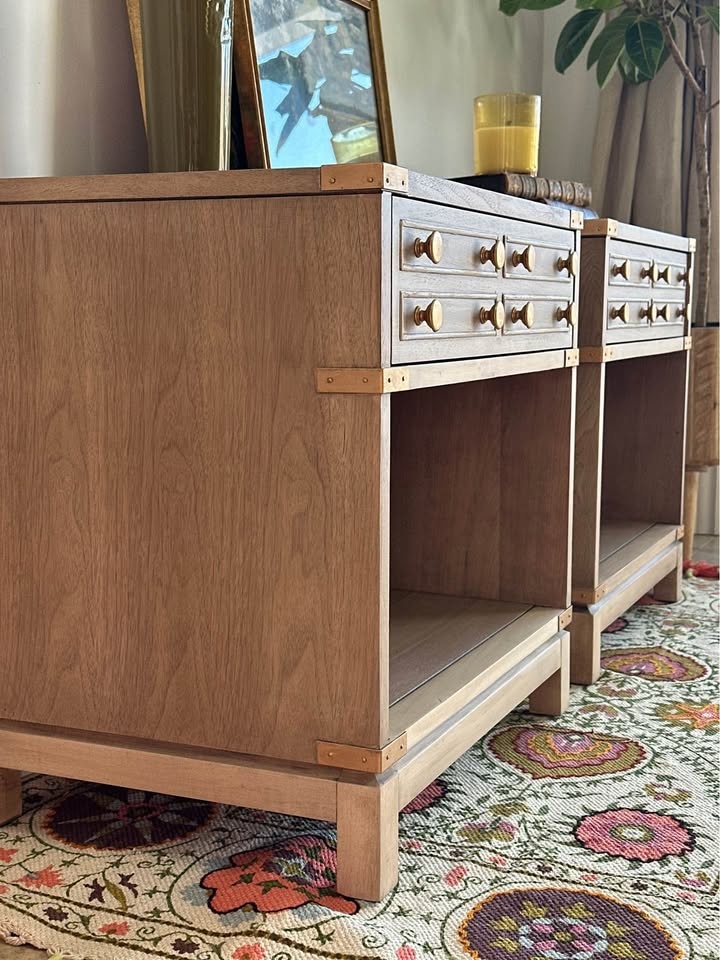 Restored 1960s Kaufman Campaign Nightstands (Pair) - photo 3