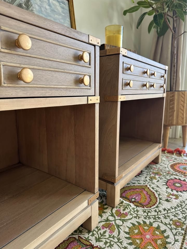 Restored 1960s Kaufman Campaign Nightstands (Pair) - photo 4