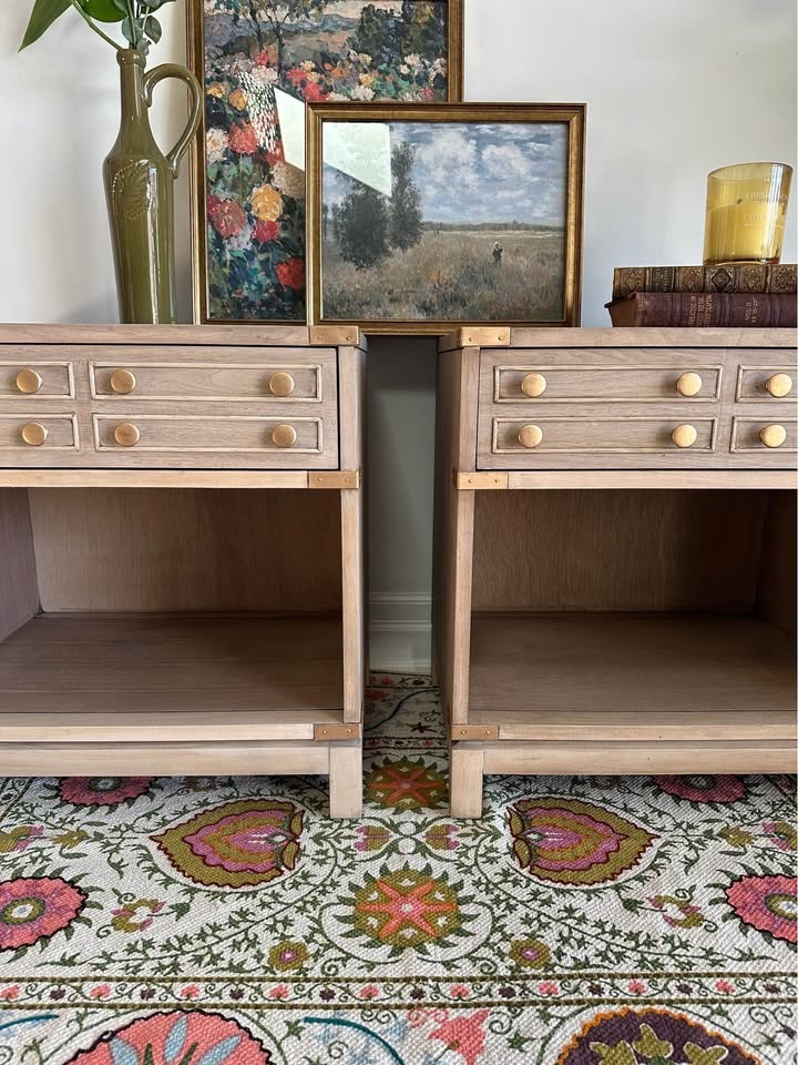 Restored 1960s Kaufman Campaign Nightstands (Pair) - photo 5
