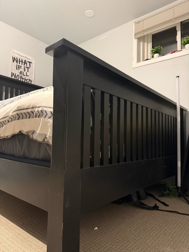 Queen Size Black Bed Frame only - photo 3